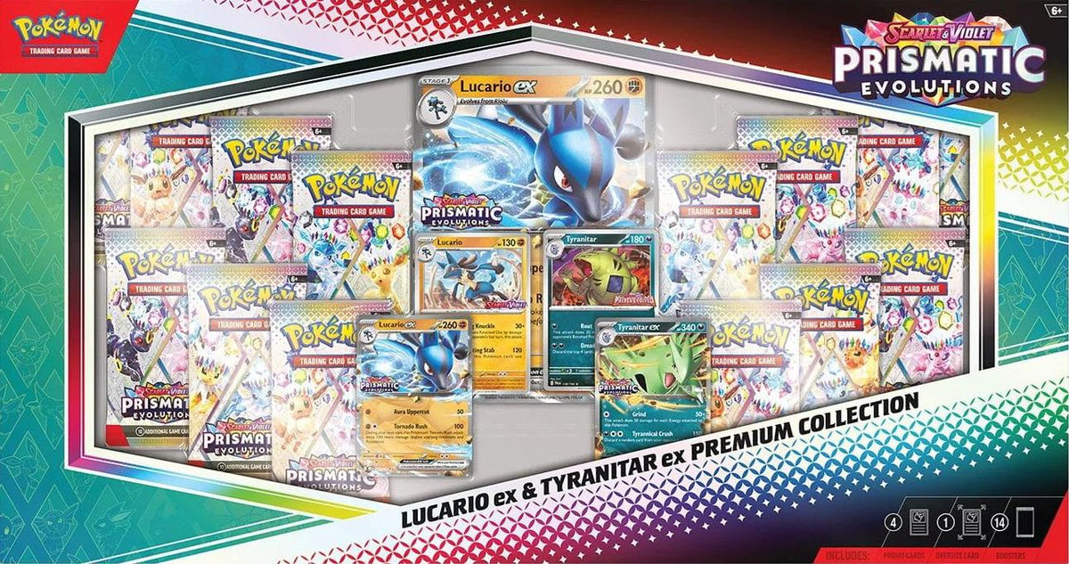Prismatic Evolutions Lucario EX & Tyranitar EX Premium Collection (Sam's Club)